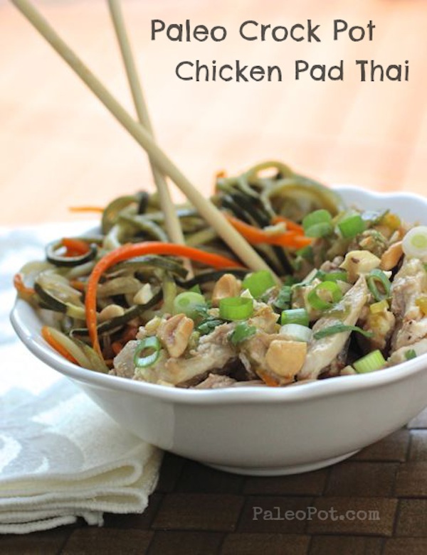 Paleo Slow Cooker Chicken Pad Thai with Veggie Noodles : PaleoPot ...
