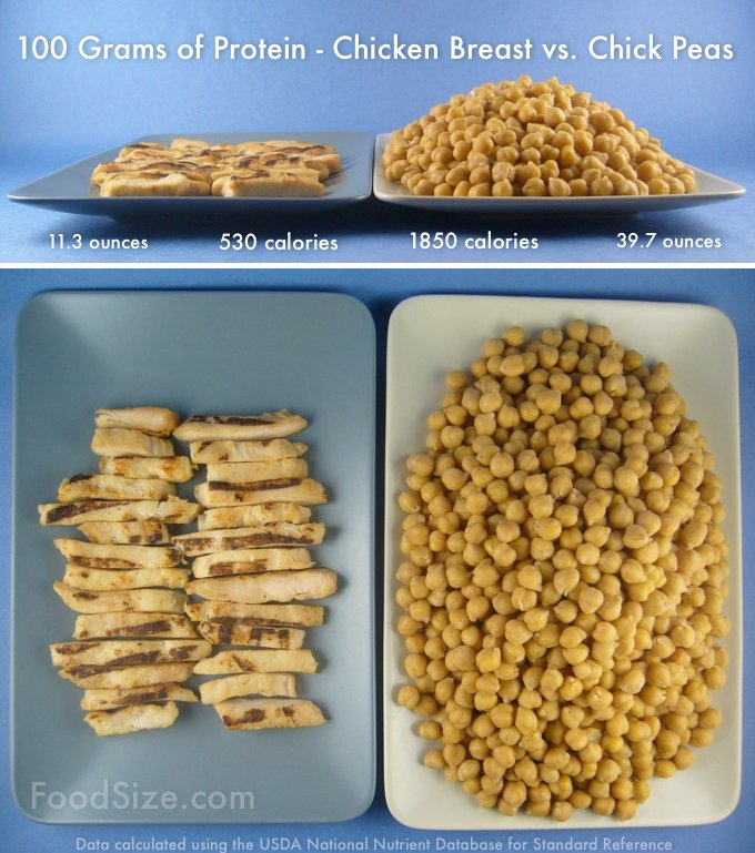 Picture This: Protein Comparison - Chicken vs Chick Peas ...