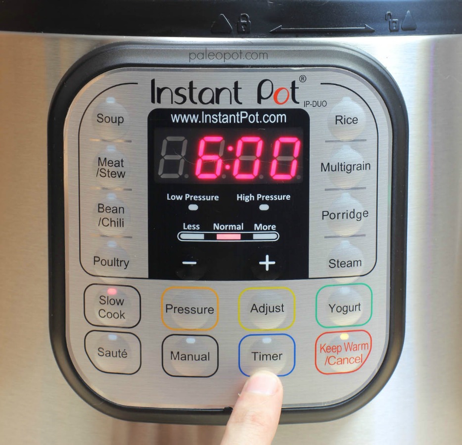 instant pot timer button